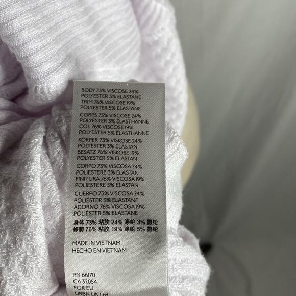 Free People Leo Henley White Waffle Knit Flowy Long Sleeve Top size small - Picture 7 of 7